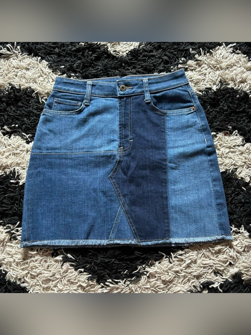Arizona Jean Co. Y2K Patchwork Denim Mini Jean Skirt Women’s 7